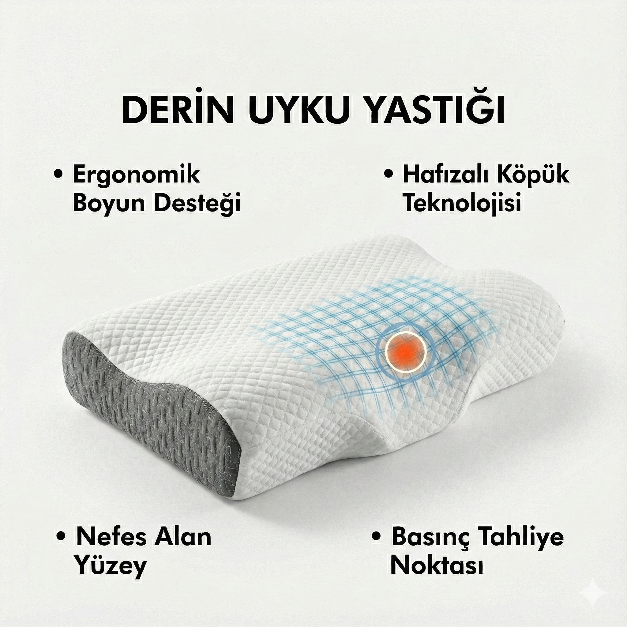 Ortopedik Boyun Destekli Visco Yastık