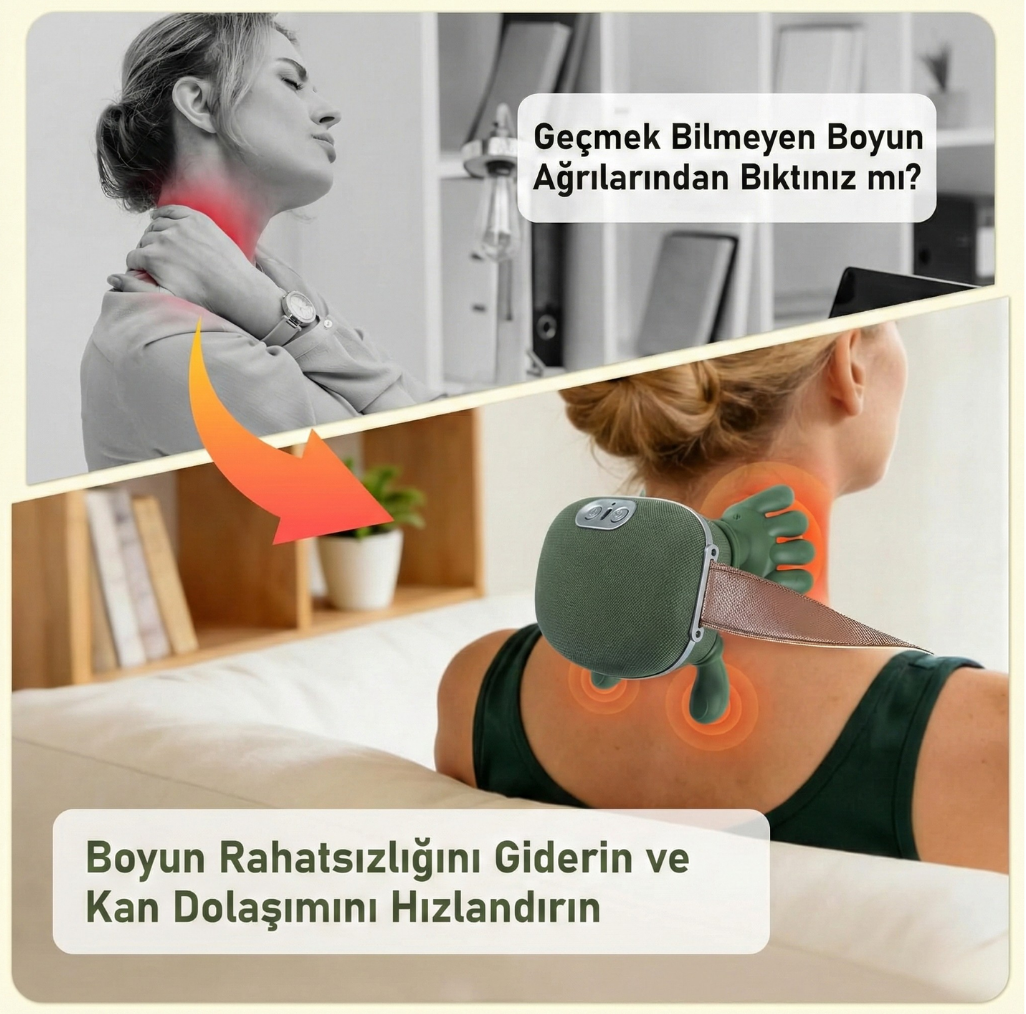 Blancomed Isıtmalı El Şekilli Taşınabilir Şarjlı Masaj Cihazı
