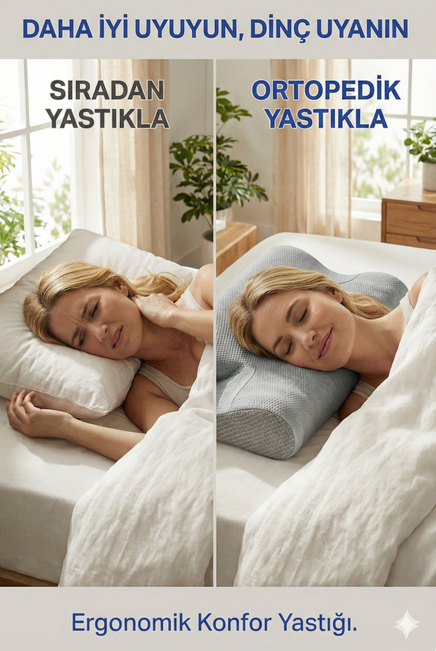 Ortopedik Boyun Destekli Visco Yastık