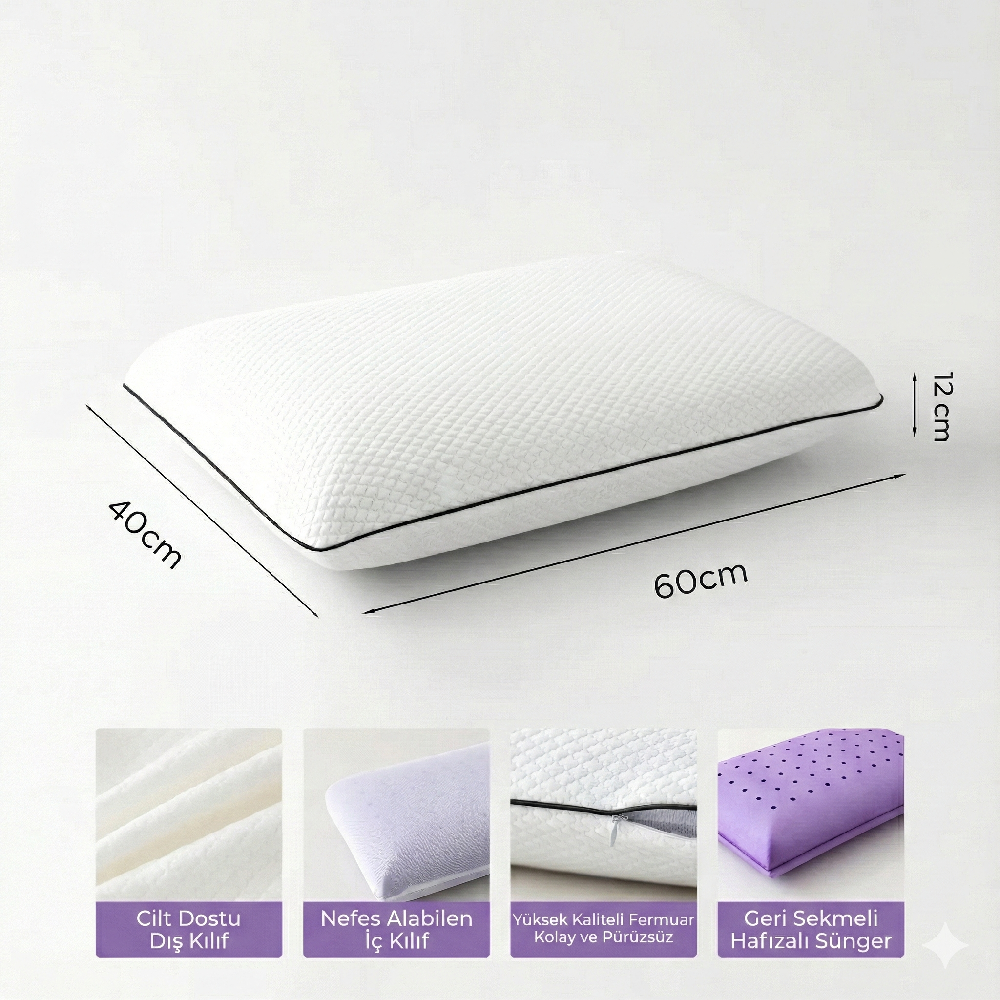 Ortopedik Visco Sırt ve Boyun Destek Yastığı