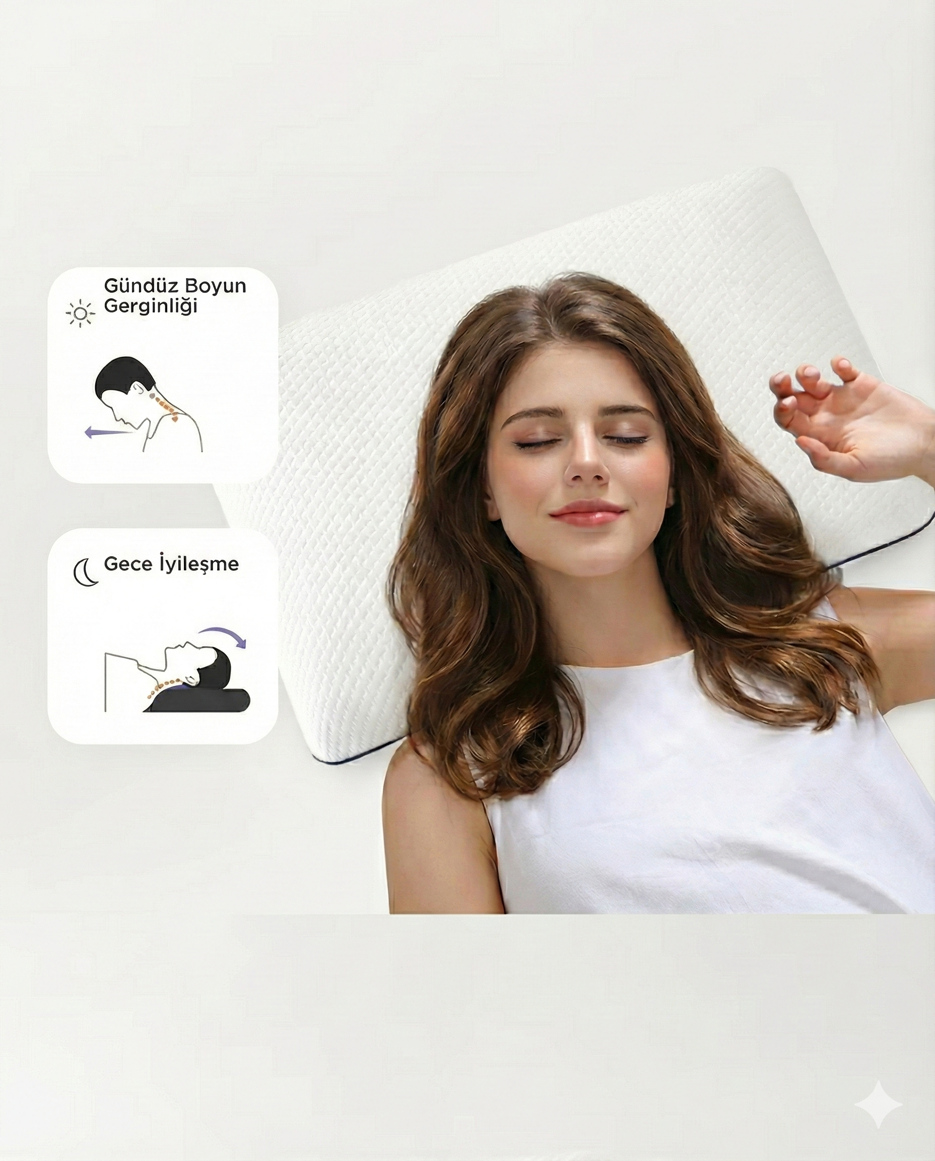 Ortopedik Visco Sırt ve Boyun Destek Yastığı