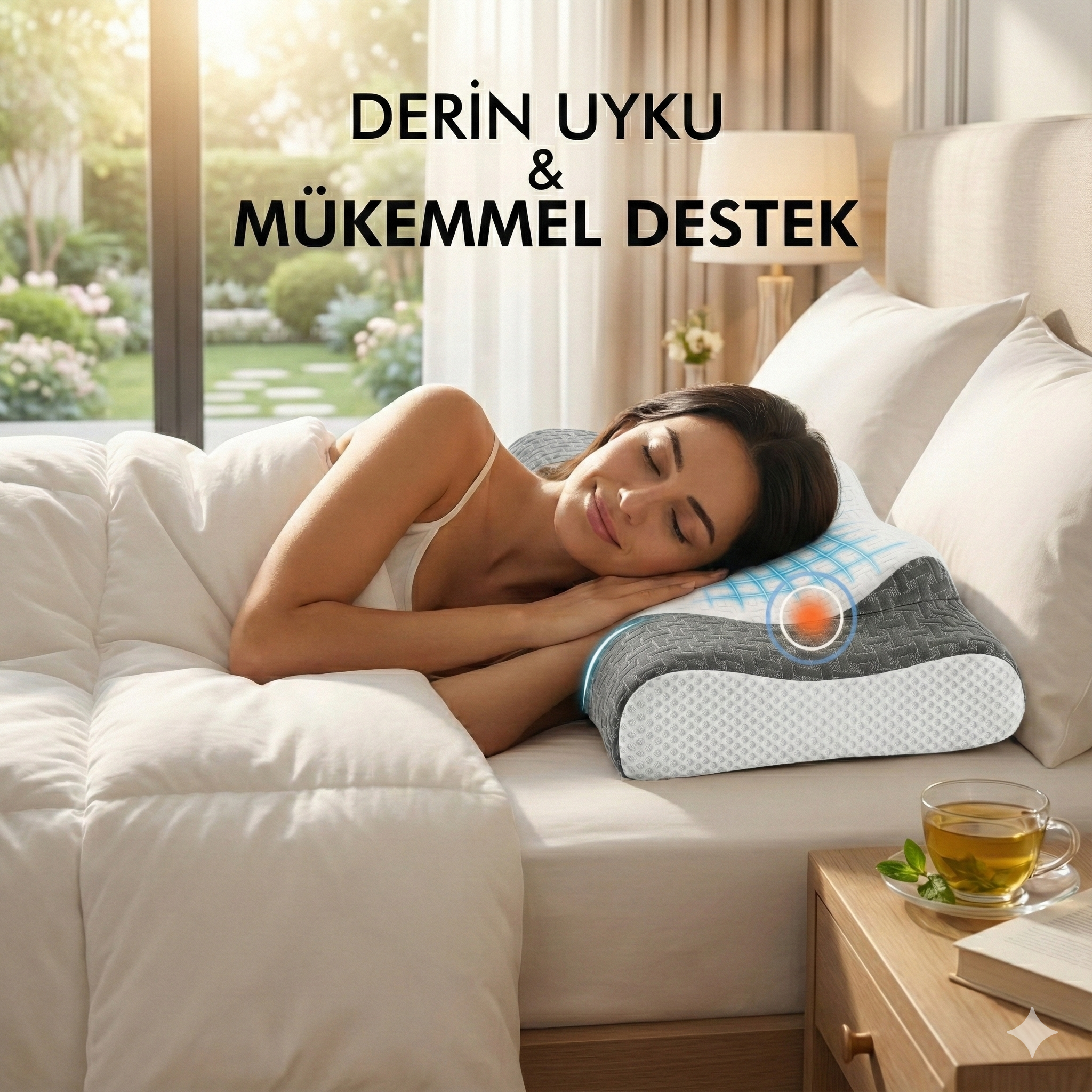 Ortopedik Boyun Destekli Visco Yastık